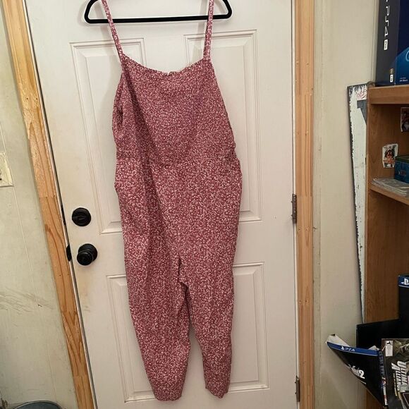 Old Navy Mauve Pink Floral Jumpsuit Size XXL - Picture 1 of 4